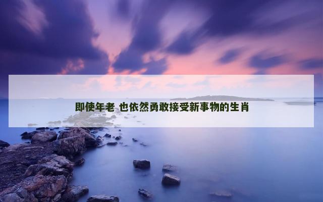 即使年老 也依然勇敢接受新事物的生肖