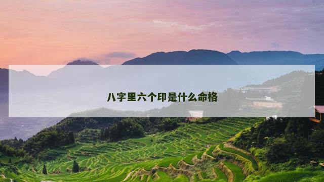 八字里六个印是什么命格