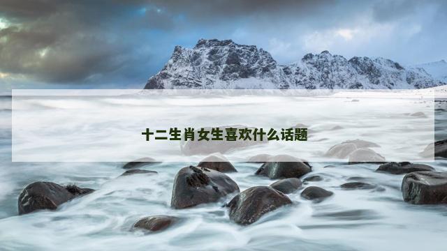 十二生肖女生喜欢什么话题