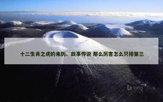 十二生肖之虎的来历、故事传说 那么厉害怎么只排第三