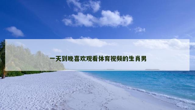 一天到晚喜欢观看体育视频的生肖男