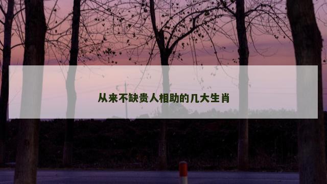 从来不缺贵人相助的几大生肖