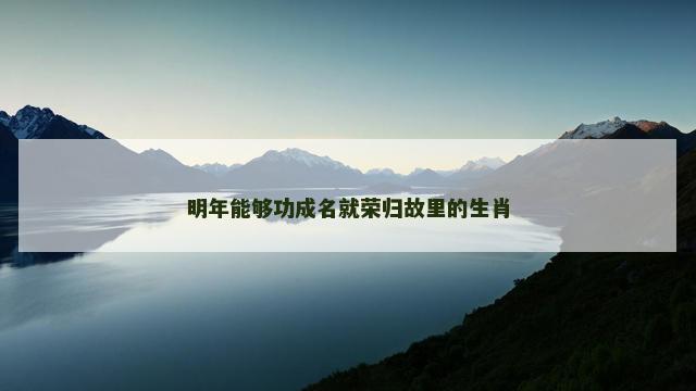 明年能够功成名就荣归故里的生肖