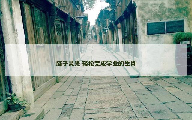 脑子灵光 轻松完成学业的生肖