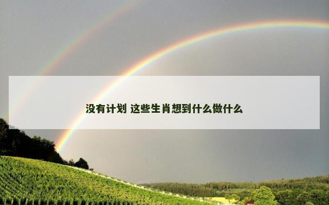 没有计划 这些生肖想到什么做什么