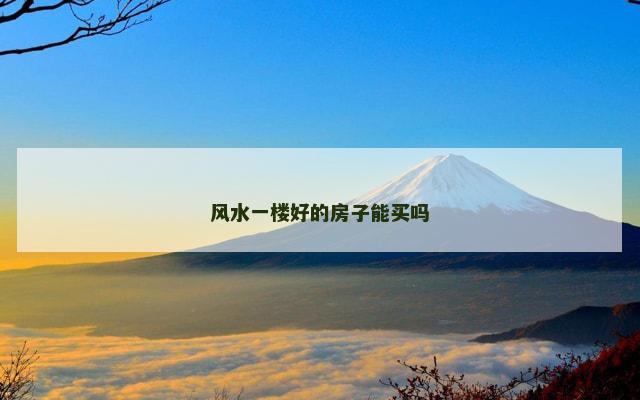 风水一楼好的房子能买吗