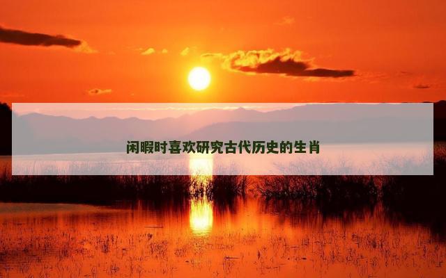 闲暇时喜欢研究古代历史的生肖