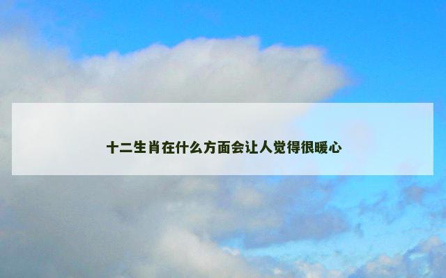 十二生肖在什么方面会让人觉得很暖心