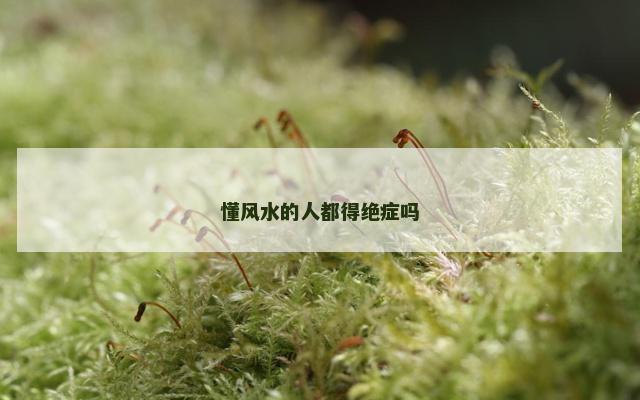 懂风水的人都得绝症吗