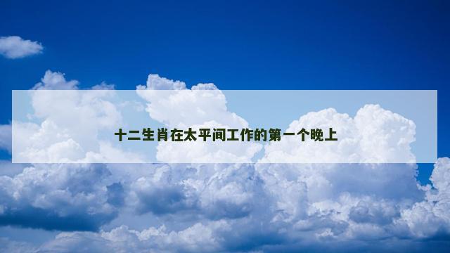 十二生肖在太平间工作的第一个晚上