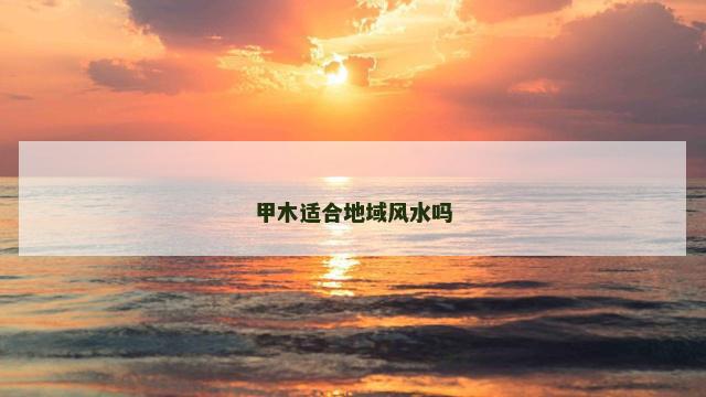 甲木适合地域风水吗