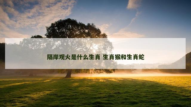 隔岸观火是什么生肖 生肖猴和生肖蛇