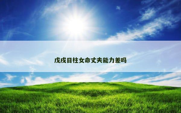 戊戌日柱女命丈夫能力差吗