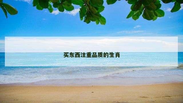 买东西注重品质的生肖