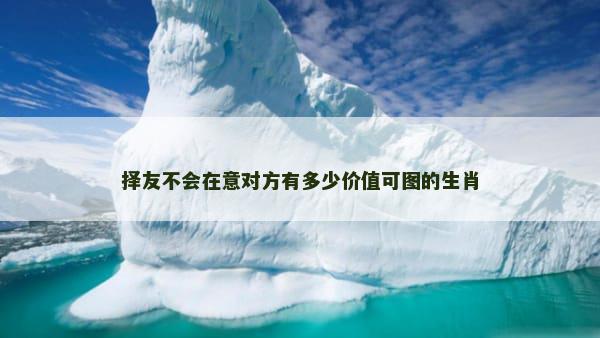 择友不会在意对方有多少价值可图的生肖