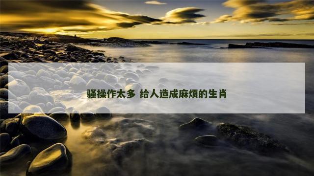 骚操作太多 给人造成麻烦的生肖