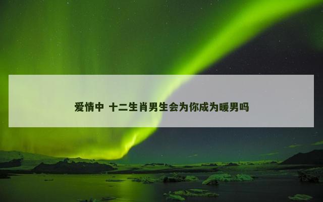 爱情中 十二生肖男生会为你成为暖男吗