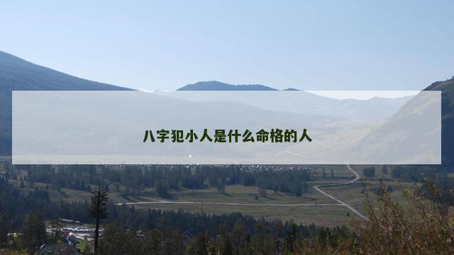 八字犯小人是什么命格的人