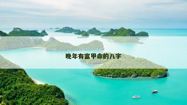 晚年有富甲命的八字