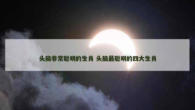 头脑非常聪明的生肖 头脑最聪明的四大生肖