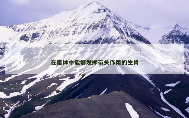 在集体中能够发挥带头作用的生肖