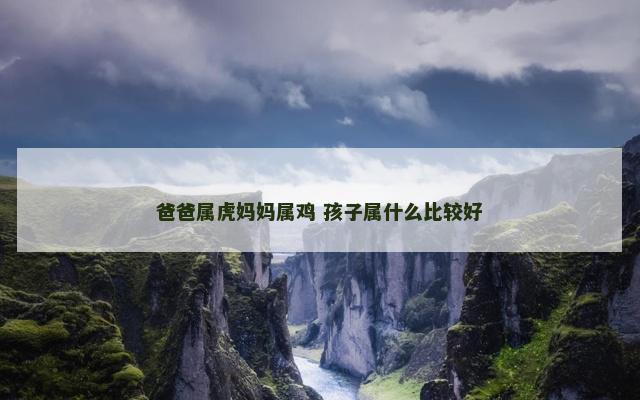 爸爸属虎妈妈属鸡 孩子属什么比较好