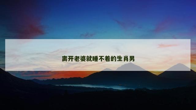 离开老婆就睡不着的生肖男