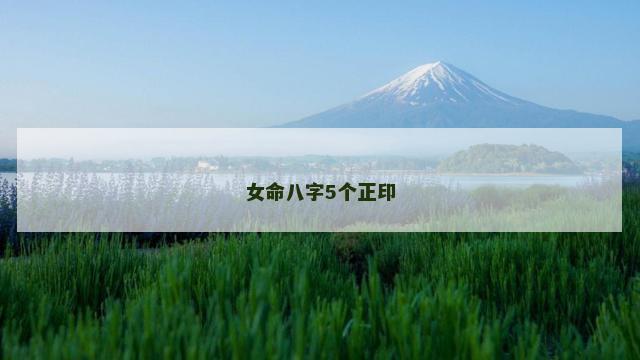 女命八字5个正印