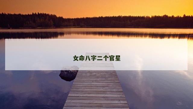 女命八字二个官星