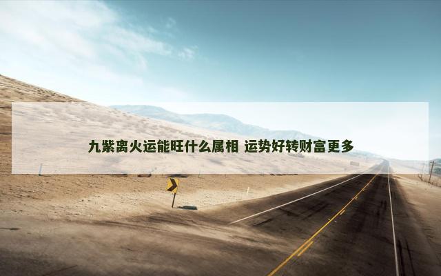 九紫离火运能旺什么属相 运势好转财富更多