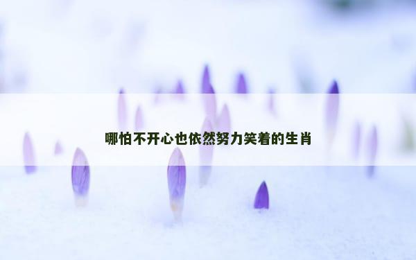 哪怕不开心也依然努力笑着的生肖