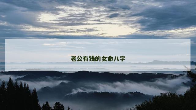 老公有钱的女命八字