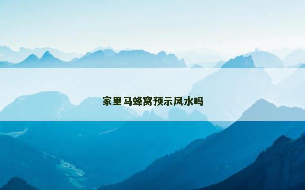 家里马蜂窝预示风水吗