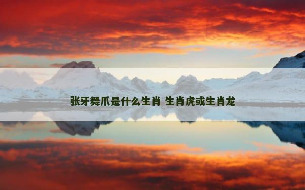 张牙舞爪是什么生肖 生肖虎或生肖龙