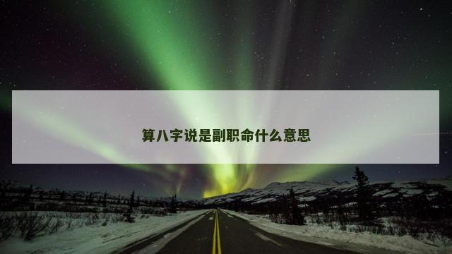 算八字说是副职命什么意思