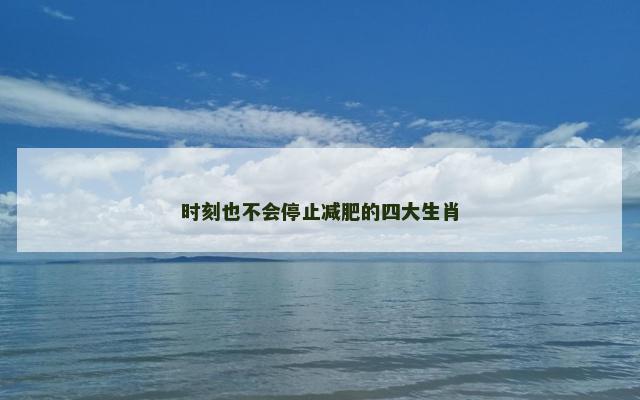 时刻也不会停止减肥的四大生肖