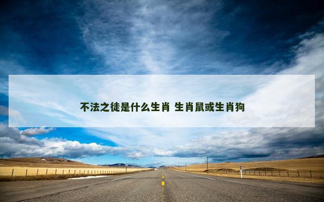不法之徒是什么生肖 生肖鼠或生肖狗