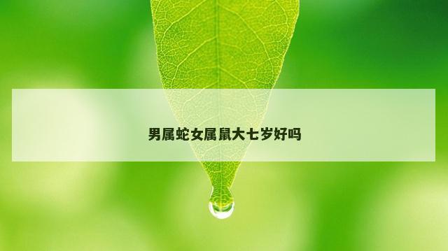 男属蛇女属鼠大七岁好吗