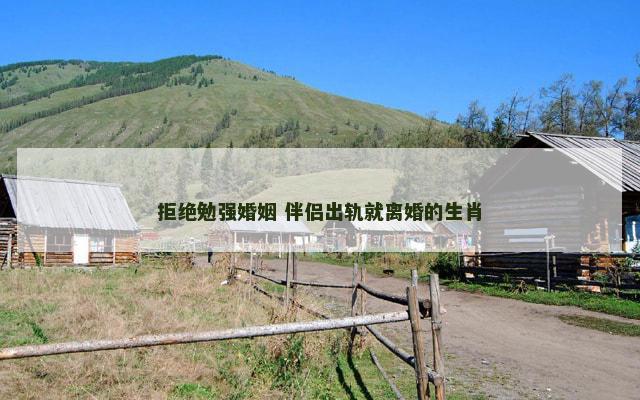 拒绝勉强婚姻 伴侣出轨就离婚的生肖