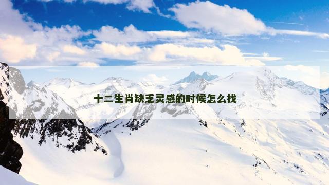 十二生肖缺乏灵感的时候怎么找