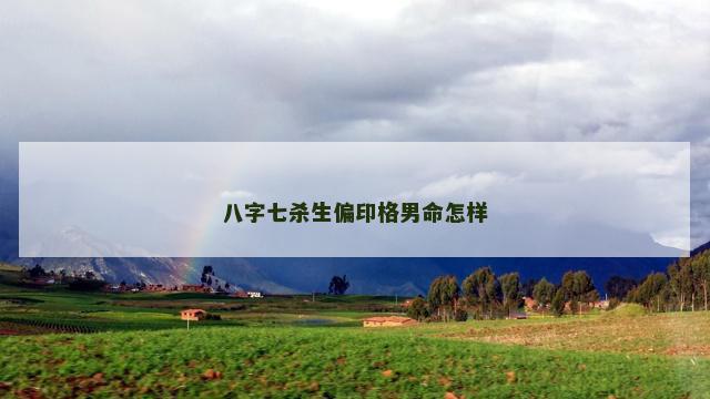 八字七杀生偏印格男命怎样
