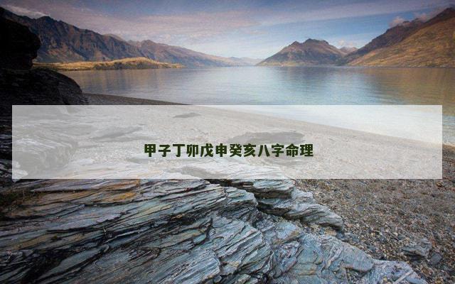 甲子丁卯戊申癸亥八字命理