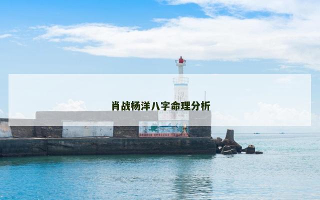肖战杨洋八字命理分析