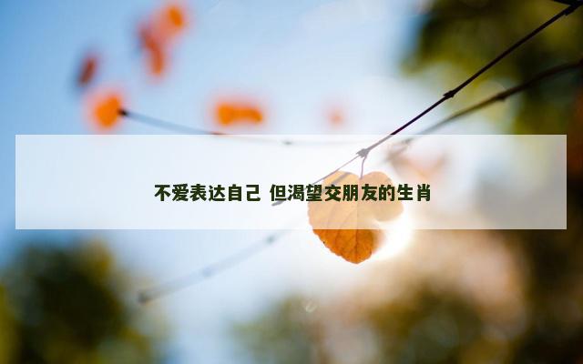 不爱表达自己 但渴望交朋友的生肖