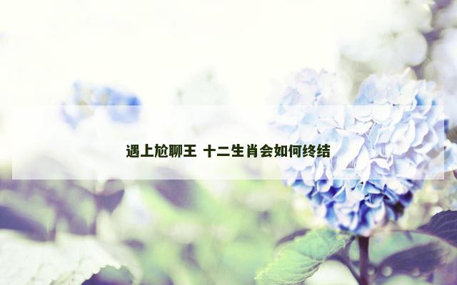 遇上尬聊王 十二生肖会如何终结