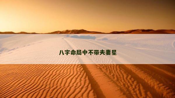 八字命局中不带夫妻星
