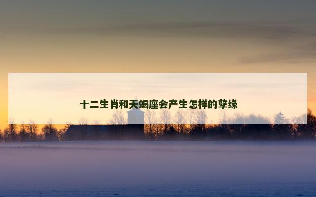 十二生肖和天蝎座会产生怎样的孽缘