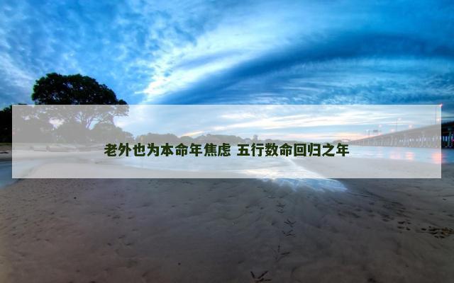 老外也为本命年焦虑 五行数命回归之年