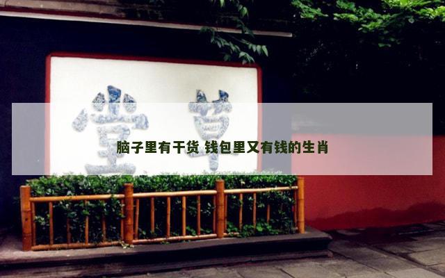 脑子里有干货 钱包里又有钱的生肖