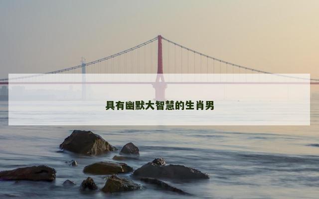 具有幽默大智慧的生肖男